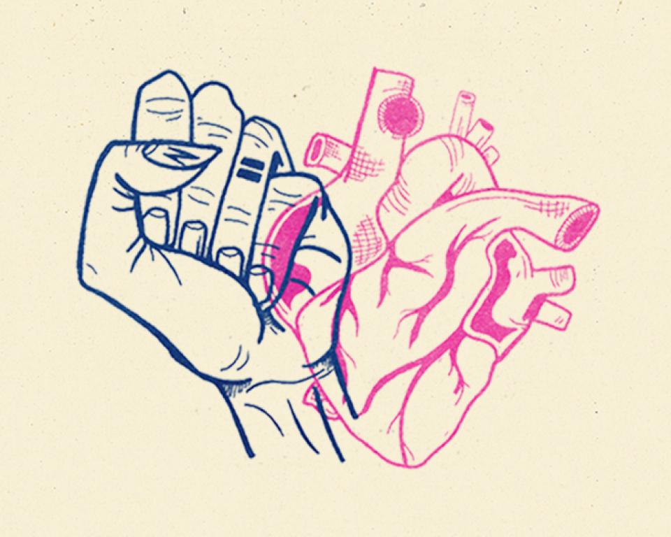 The North is Next illustration of a fist and a human heart