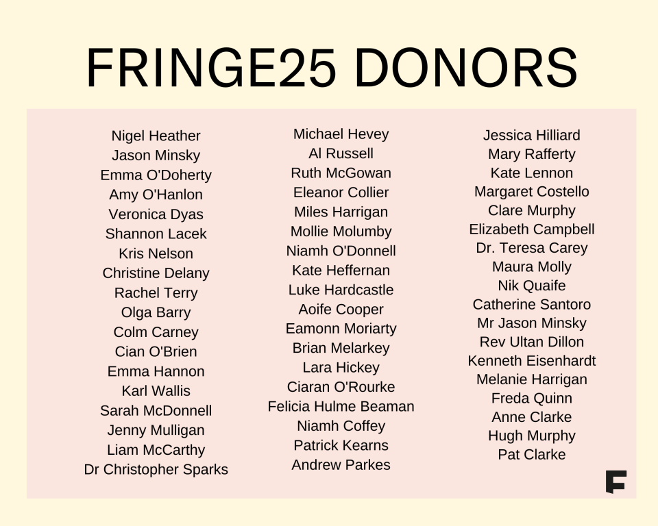 Fringe25 List of Donors (Dec 2020)