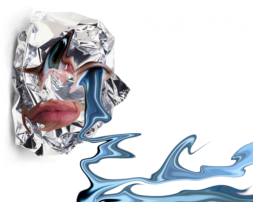 Distorted image of a face