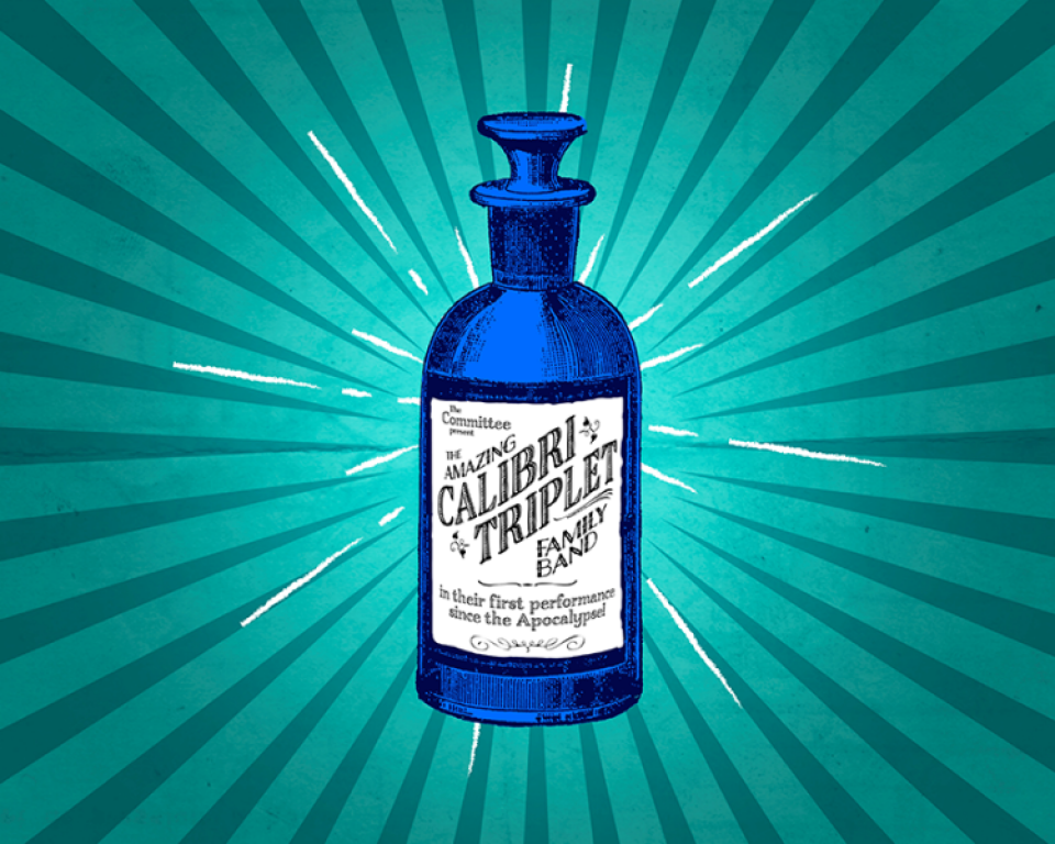 Illustration of an old fashioned tonic bottle