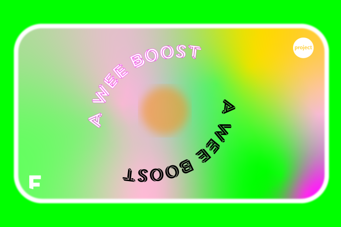 Green graphic with 'A Wee Boost' text