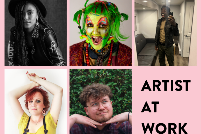 Headshots of artists participating in Artist At Work for Fringe Lab 