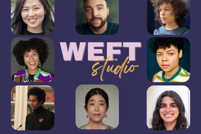 Headshots of eight Weft Studio artists for 2023-2024