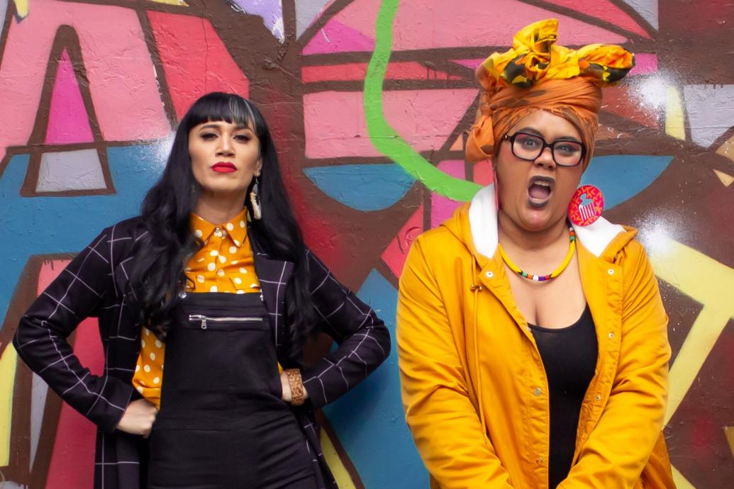 Portrait of Lisa Fa'alafi and Busty Beatz of Hot Brown Honey 