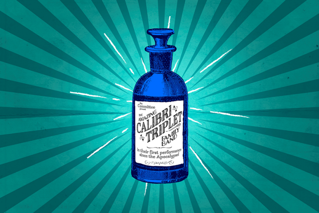 Illustration of an old fashioned tonic bottle