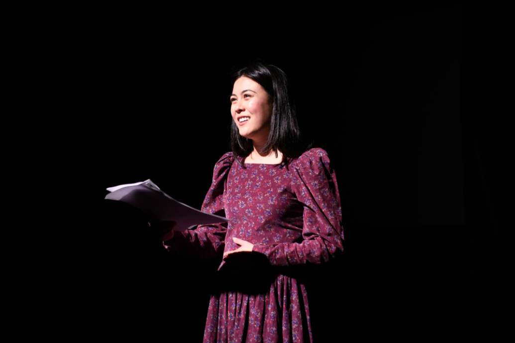 Weft Studio participant Brigid Leahy performing on stage