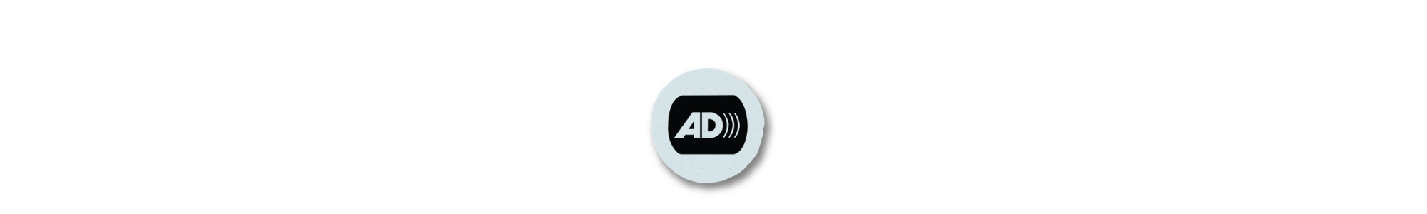 audio description symbol with letters AD